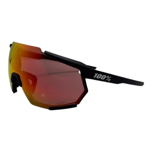 ÓCULOS ESPORTIVO 100% RACETRAP SOFT TACT BLACK RED LENS
