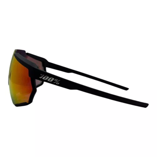 ÓCULOS ESPORTIVO 100% RACETRAP SOFT TACT BLACK RED LENS