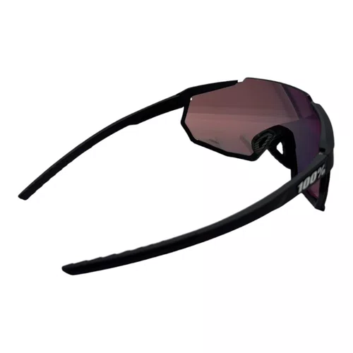 ÓCULOS ESPORTIVO 100% RACETRAP SOFT TACT BLACK RED LENS