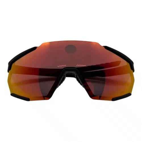 ÓCULOS ESPORTIVO 100% RACETRAP SOFT TACT BLACK RED LENS