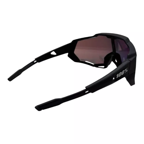 ÓCULOS ESPORTIVO 100% SPEEDTRAP SOFT TACT BLACK RED LENS