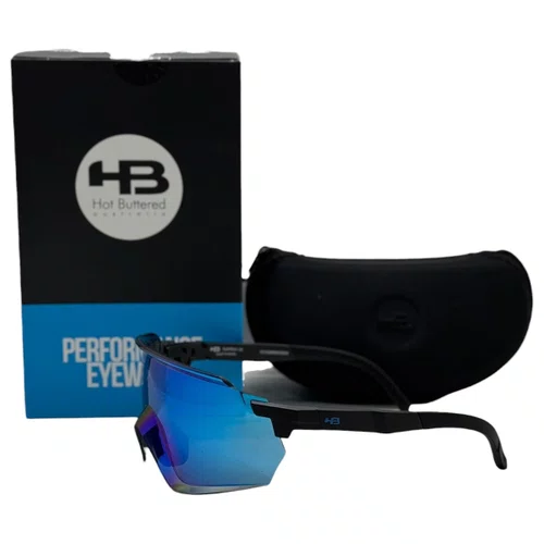 OCULOS ESPORTIVO HB FLARE MATTE BLACK LENTE BLUE CHROME
