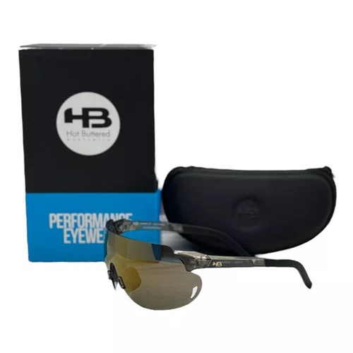 OCULOS ESPORTIVO HB QUAD Z 2.0 GLOSS ONYX GOLD LENTE CHROME