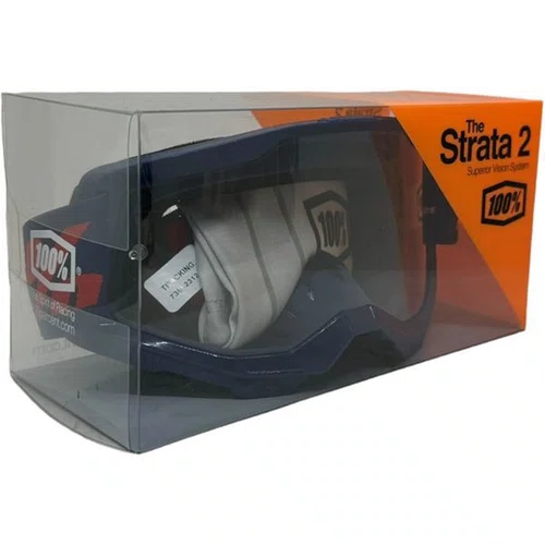 OCULOS GOGGLE 100% STRATA 2 AZUL/VERMELHO DOWNHILL/MOTOCROSS