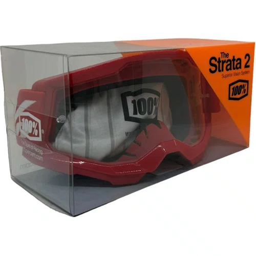 OCULOS GOGGLE 100% STRATA 2 VERMELHO DOWHILL/MOTOCROSS