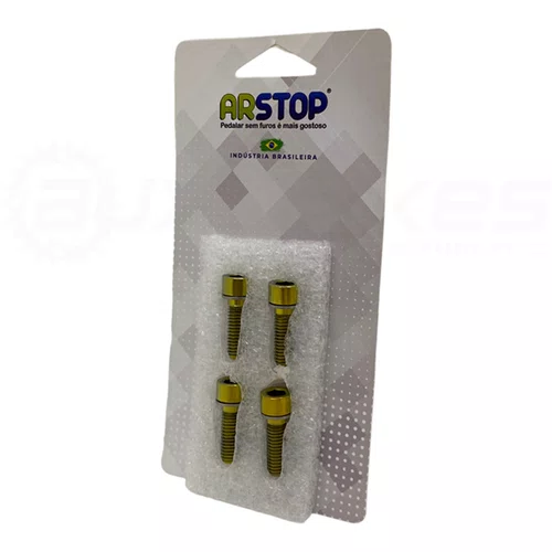 PARAFUSO TITANIO ARSTOP BIKE P/ PINÇA DE FREIO 4UN DOURADO