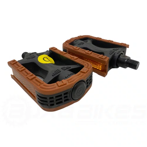 PEDAL MTB 1/2 ROSCA FINA PLASTICO PRETO/MARROM