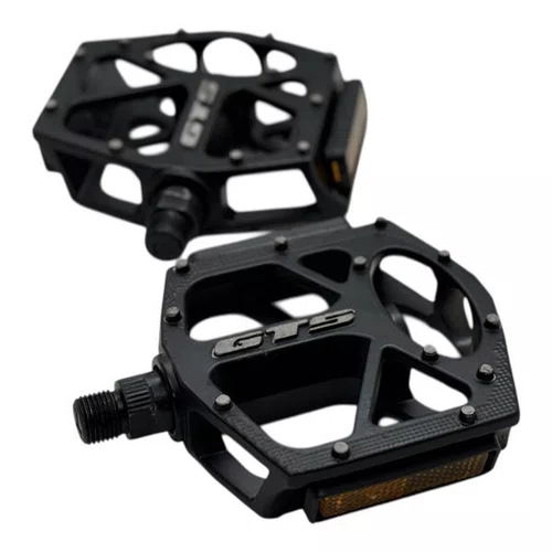 PEDAL PLATAFORMA GTS ROSCA GROSSA ESFERADO ALUMINIO PRETO