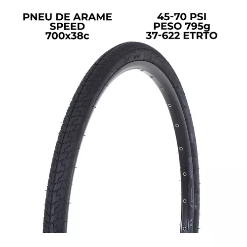 PNEU 700X38C DSI STREET SRI-27 PRETO SPEED/GRAVEL/URBANO