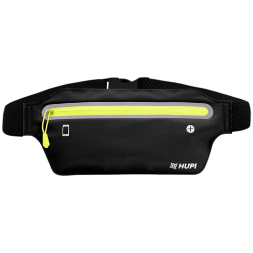 POCHETE DE CORRIDA HUPI SLIM RUNNING PRETA ZÍPER AMARELO