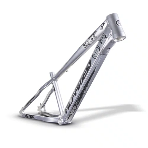 QUADRO ALFAMEQ FURIA CROMADO ARO 26 WHEELING/GRAU TAM 13