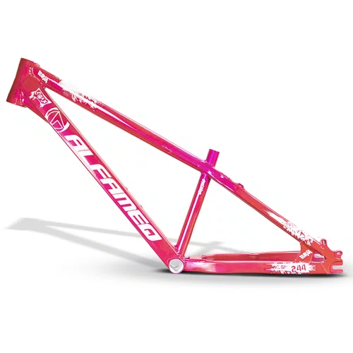 QUADRO ALFAMEQ FURIA ROSA CHICLETE ARO 26 WHEELING/GRAU 13
