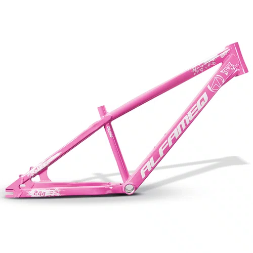 QUADRO ALFAMEQ FURIA ROSA NEON ARO 26 WHEELING/GRAU TAM 13