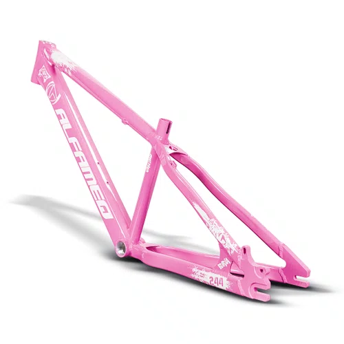 QUADRO ALFAMEQ FURIA ROSA NEON ARO 26 WHEELING/GRAU TAM 13