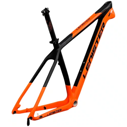 QUADRO ARO 29 CARBONO MTB LENISTER LARANJA/PRETO EIXO 9MM