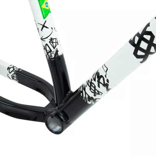 QUADRO HUPI STRIP BRANCO/PRETO GANCHEIRA HORIZONTAL WHEELING