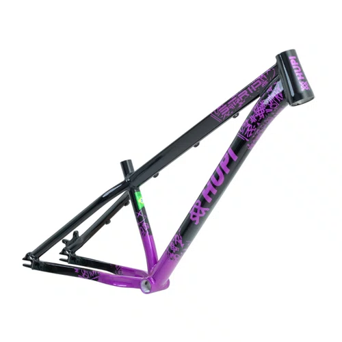 QUADRO HUPI STRIP PRETO/ROXO GANCHEIRA HORIZONTAL WHEELING