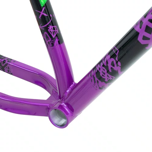 QUADRO HUPI STRIP PRETO/ROXO GANCHEIRA HORIZONTAL WHEELING