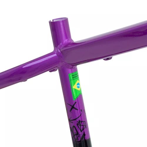 QUADRO HUPI STRIP ROXO/PRETO GANCHEIRA HORIZONTAL WHEELING