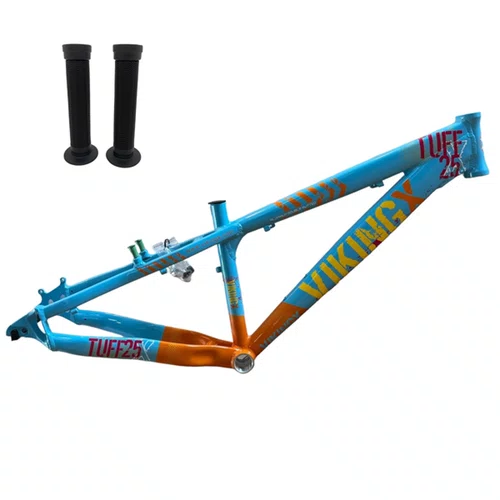 QUADRO VIKINGX TUFF X-25 ARO 26 AZUL/LARANJA WHEELING/GRAU