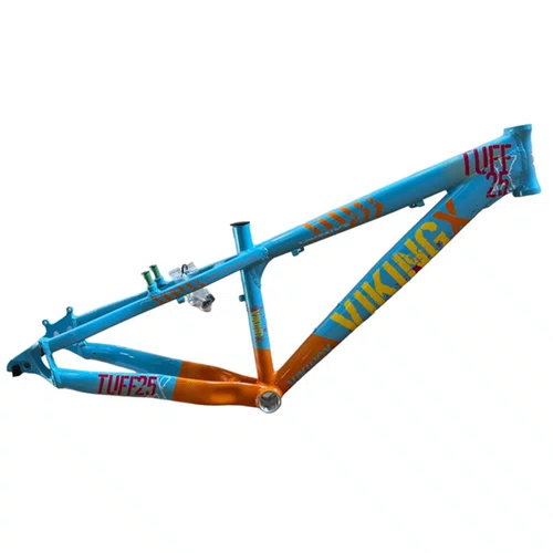 QUADRO VIKINGX TUFF X-25 ARO 26 AZUL/LARANJA WHEELING/GRAU