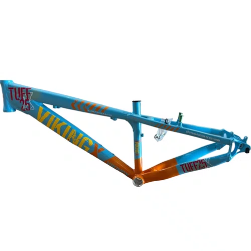 QUADRO VIKINGX TUFF X-25 ARO 26 AZUL/LARANJA WHEELING/GRAU