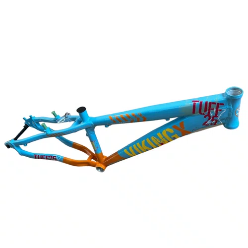 QUADRO VIKINGX TUFF X-25 ARO 26 AZUL/LARANJA WHEELING/GRAU
