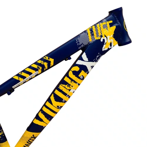 QUADRO VIKINGX TUFF X-25 ARO 26 AZUL ESCURO/AMARELO WHEELING