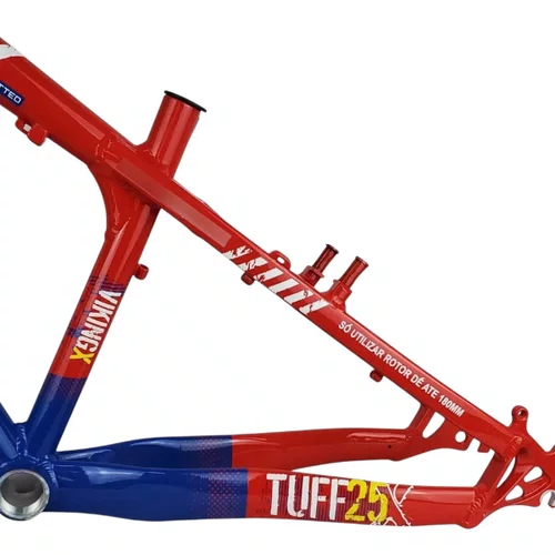 QUADRO VIKINGX TUFF X-25 ARO 26 VERMELHO/AZUL WHEELING/GRAU