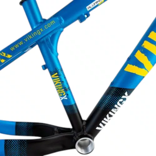 QUADRO VIKINGX TUFF X-25 ARO 26 AZUL/PRETO WHEELING/GRAU