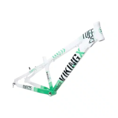 QUADRO VIKINGX TUFF X-25 ARO 26 BRANCO/VERDE WHEELING/GRAU