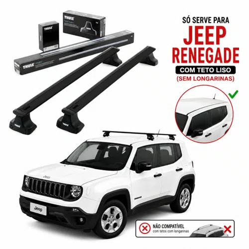 RACK THULE WINGBAR ALUMINIO JEEP RENEGADE SEM LONGARINAS