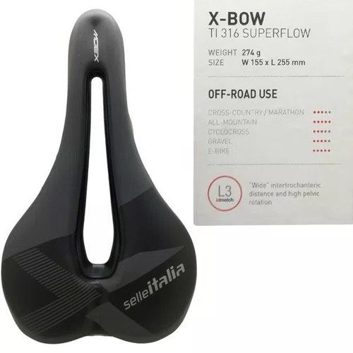 SELIM MTB SELLE ITALIA X-BOW SF TI-316 TRILHO TITANIO 155MM