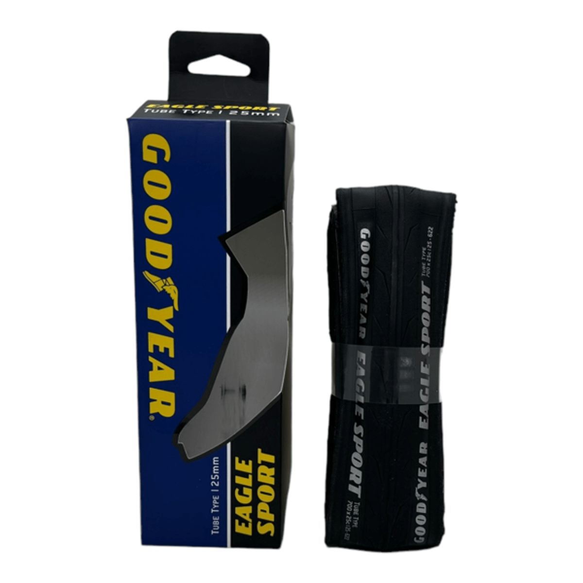 PAR PNEUS SPEED GOODYEAR EAGLE SPORT TUBE TYPE PRETO 700X25