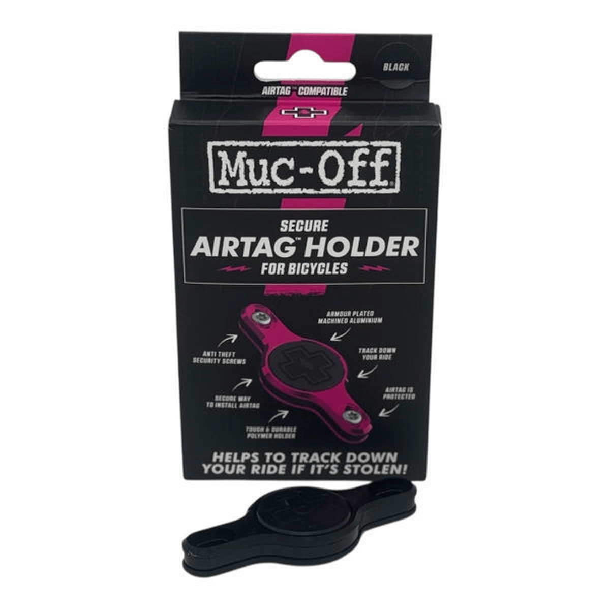 SUPORTE P/ RASTREADOR AIRTAG SECURE TAG HOLDER MUC-OFF PRETO