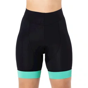 BERMUDA CICLISMO FEMININA CYCLE 7 EXTREME PRETA/VERDE TAM XG