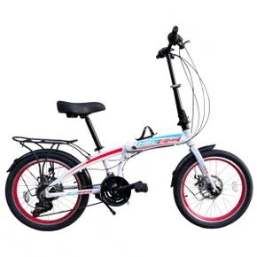 BICICLETA DOBRAVEL FD-500 SHIMANO 21V FREIO A DISCO BRANCA 