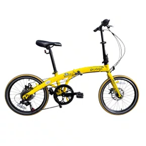 BICICLETA DOBRAVEL TWO DOGS PLIAGE ARO 20 SHIMANO 7V AMARELA