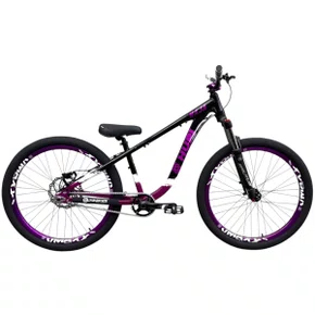 BICICLETA HUPI NAJA PRETA/ROXA/BRANCA ARO 26 WHEELING/GRAU