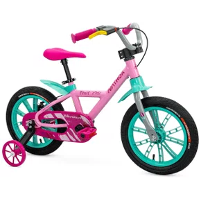 BICICLETA INFANTIL NATHOR ARO 14 FIRST PRO ROSA/VERDE