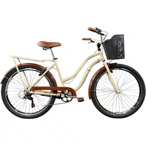 BICICLETA RETRO ARO 26 C/ CESTA E BAGAGEIRO BUXA BIKES STYLE