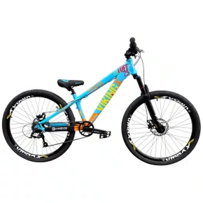 BICICLETA VIKINGX TUFF 25 FREIOS A DISCO AZUL/LARANJA GRAU