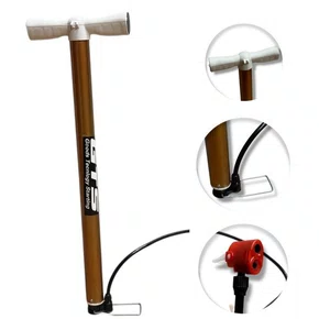 BOMBA P/ ENCHER PNEU BIKE/MOTO/CARRO GTS DOURADA 590MMX35MM