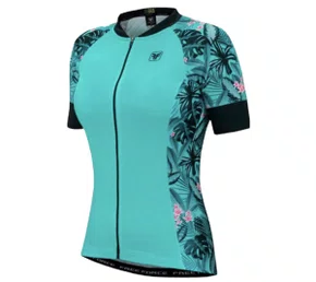 CAMISA CICLISMO FEMININA FREE FORCE ALOHA TURQUESA TAM G