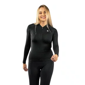 CAMISA CICLISMO FEMININA M. LONGA FREE FORCE START BLACK 3G