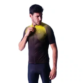 CAMISA CICLISMO MASCULINA ULTRACORE JOINT PRETO/AMARELO 4G