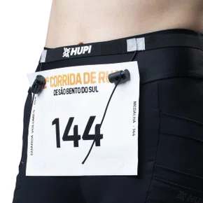 CINTO PORTA NÚMERO PARA CORRIDA HUPI RUNNING PRETO ALL BLACK