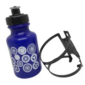 GARRAFA BIKE INFANTIL 300ML AZUL C/SUPORTE