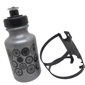 GARRAFA BIKE INFANTIL 300ML CINZA C/SUPORTE
