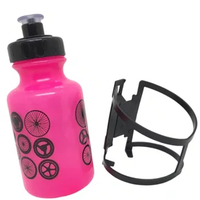 GARRAFA BIKE INFANTIL 300ML ROSA C/SUPORTE